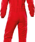 Back view of red Go Kart Racing Suit Water Resistant Digital Print Breathable Fabric Lightweight One Piece With Stretch Panels For Adults Youth And Kids XXL-62 Keeps You Cool On The Track