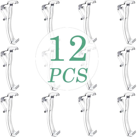 12 clear polymer valance clips for horizontal blinds, 2.5 inches, plug and play mounting, delivering bulletproof grip.