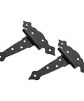 Heavy Duty T Shaped Barn Door Hinges Iron Hardware Kit For Fences And Gates 6 Inch 2 Pieces with rust resistant finish