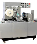Automatic Cellophane Overwrapping Wrapper Machine For Perfume Bars Chocolate And Soap Boxes 3D Transparent Film Packing Sealer front view.