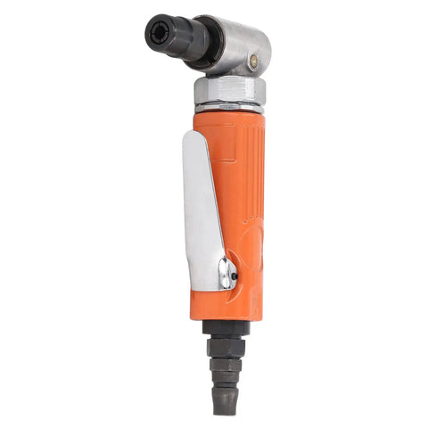 Pro Grade Air Die Grinder With Hella Comfy Ergonomic Handle And Precision Ball Bearing Design For Silky Smooth Grinding Tasks Featuring Lightweight Aluminum Body and a silver nozzle.