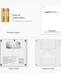 Wireless 2 4G RF 4 Zone Single Color Wall Mounted Smart Panel Remote powered by 2xAAA batteries with magnetic holder
