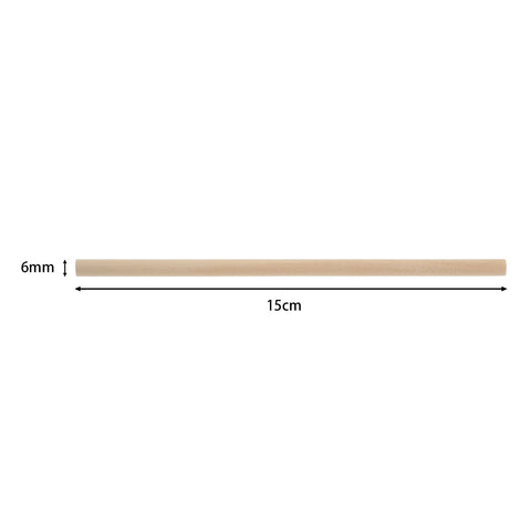 Premium Unfinished Natural Wood Dowel Rods 100 Pack Of Six By One Quarter Inch Smooth Cylinders For Arts And Crafts, 15cm long.