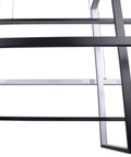 Close-up of Dope Black Acrylic LED Pendant Lights For Kitchen Island With Remote Dimmer Dimmable, black frame detail