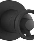 Matte Black Valve Trim With Single Handle Faceplate And Industrial Metal Knob For MasterShower Slick Modern Look Trim Only And Compatible