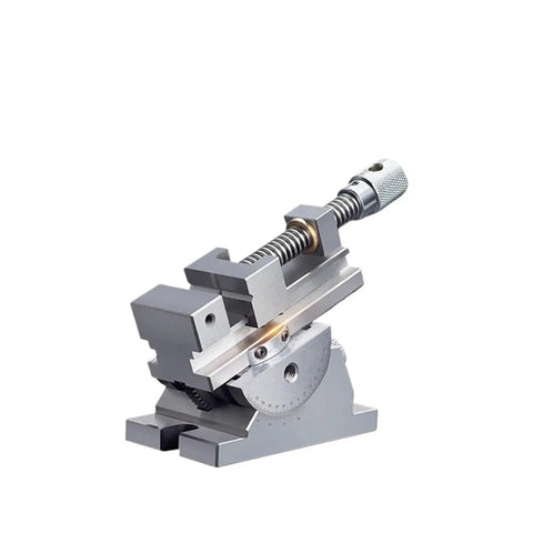 Rock Solid 360 Degree Swivel Angle Vise For CNC Mills And Bench Stations with quick grip clamp and adjustable jaw.