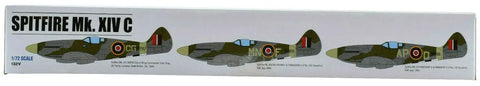 Side view of Spitfire Mk XIV C One Seventy Two Scale Plastic Model Airplane Kit With Three Decal Sets Dope Detailing For Realistic Look