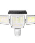 SZPOWER 6000LM Motion Sensor Outdoor Lights, 4-head design with solar panel and motion sensor for outdoor use.