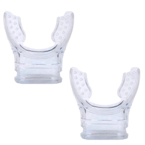 Two clear food-grade Silicone Snorkel Mouthpiece Replacement For Regulators Soft Comfort Spare Mouthpiece For Scuba Diving Fits Most Standard Regulators