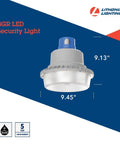 Beast Outdoor LED Barn Light For Dusk To Dawn Security With Adjustable Brightness And Color Temperature, front view, dimensions 9.13x9.45 inches