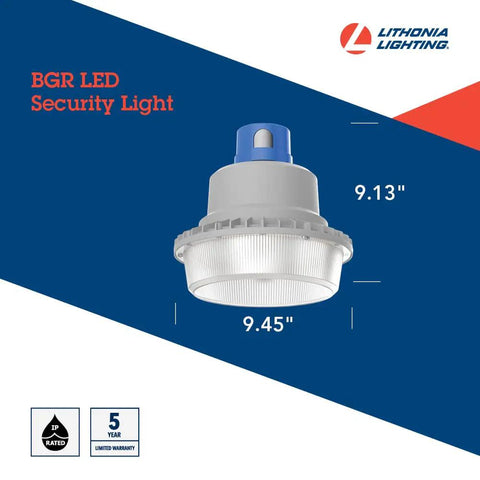 Beast Outdoor LED Barn Light For Dusk To Dawn Security With Adjustable Brightness And Color Temperature, front view, dimensions 9.13x9.45 inches