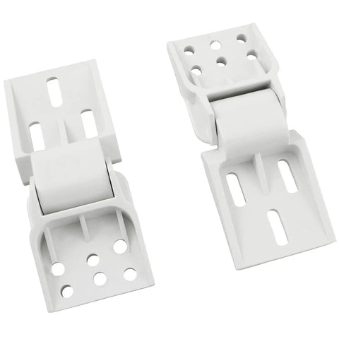 2 Pack Freezer Display Cabinet Hinges, Beefy ABS Plastic, 6-Hole Folding Door Hardware, 5.04 x 2.09 Inches Mount