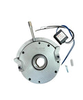 Electromagnetic power-off brake, model TSB165H-800, circular silver housing with control module and bolts.