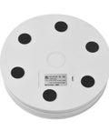 Top Notch 10 Inch Electric Photography Turntable base showing white surface and rubber feet for stability, perfect for product shoots.