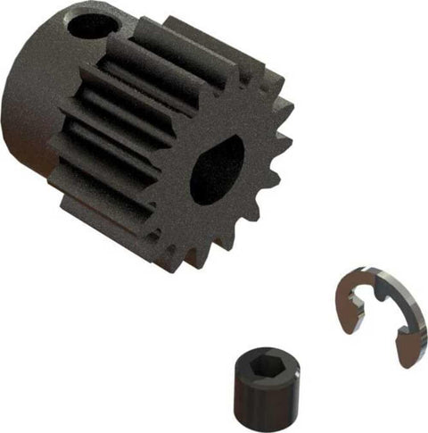 16T 0.8 Module Safe D5 Pinion Gear For RC Cars Durable Steel Construction With Wide Tooth Profile Ultra Precision Machined Teeth ARA310999