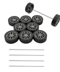 10 Piece Toy Wheel Set For DIY RC Cars And Robots Includes 5 Round Shaft Axles Rubber Wheels 38mm Diameter And 2.5mm Shaft Dope Build Ready