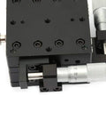 High Precision 60x60x40 Millimeter XY Linear Stage with cross roller rails and manual micrometer fine adjustment, aluminum body