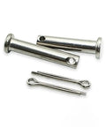 Tough-As-Nails Cylindrical Clevis Dowel Pin Kit With Flat Head And Hole 304 Stainless Steel M3 Diameter Built-To-Last Vibration-Resistant Pin Set For Repeated Disassembly And Precise Mounting Smooth Finish, M3 stainless dowel pins with cotter pins
