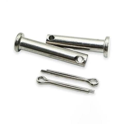 Tough-As-Nails Cylindrical Clevis Dowel Pin Kit With Flat Head And Hole 304 Stainless Steel M3 Diameter Built-To-Last Vibration-Resistant Pin Set For Repeated Disassembly And Precise Mounting Smooth Finish, M3 stainless dowel pins with cotter pins