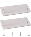 2 Pack Flush Ring Hidden Pull Handles for Cabinets and Drawers, Aluminum Alloy, Cashmere Grey, with mounting screws included.