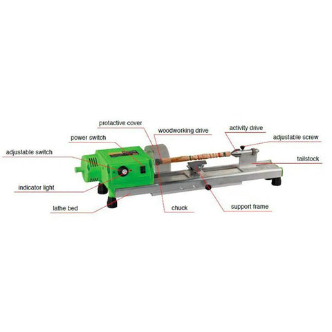 Dope Compact Benchtop Wood Lathe With Variable Speed For DIY Makers All In One Woodworking Tool Kit with 580W motor