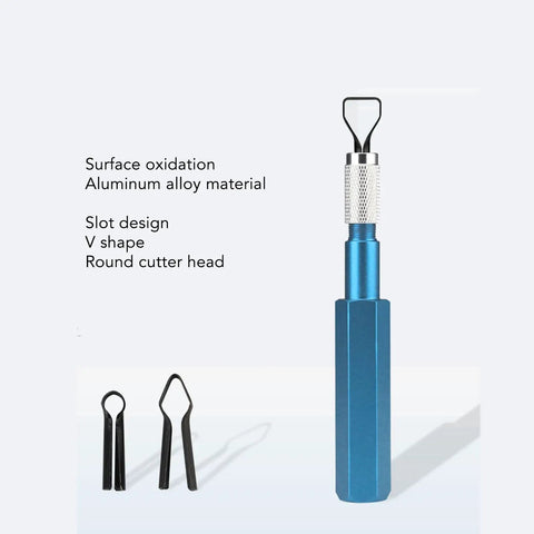 Floor Skiving Knife Kit With Aluminum Alloy Handle And HSS Blades Two Sets Of Four Blades For PVC Trimming Yin Yang Corner Work Pro Grade