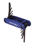 Grip It 12 Key Hex Set Inch And Metric With Tough Alloy Steel Ends For Secure Full Depth Fit, blue handle with hex keys
