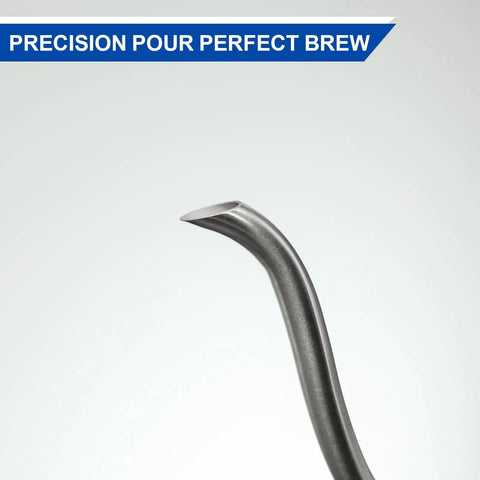 Close-up of spout of 1L Digital Variable Temperature Gooseneck Kettle For Coffee And Tea With Precise Pour Control 6 Presets 1200 Watt.