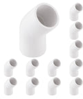Three Quarter Inch PVC Pipe Fittings 135 Degree Elbows Furniture Grade For DIYers Building Shelves Garden Supports Storage Frames White Pack Of Twelve Sets