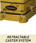 Rock Solid Shop Beast Five Horsepower Spindle Shaper With Massive Cast Iron Bed Digital Depth Gauge visible casters for mobility.