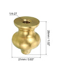 Solid Brass 1/4-27 Lamp Finial Ball Cap Knob For Table Lamps Harp Top Screw Decoration Easy Threaded Mount And Stable Shade Support