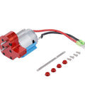 Beefed Up Alloy Gearbox With 380 Brushed Motor Upgrade For 1/12 MN-D90 FJ-45 RC Cars Speed Change Replacement Red Durable Aluminum Housing