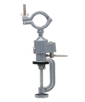 Dead Steady Electric Drill Stand Holder Knockout Multifunctional Metalworking Tool Bracket Rack with gray clamp and screw for workbench.
