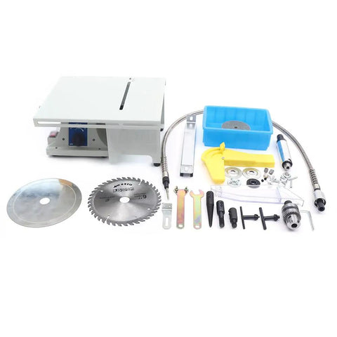 Rock Polishing Buffer Machine For DIY Jewelry And Craft Lovers 750W 110V Mini Table Saw Lathe Polisher parts displayed