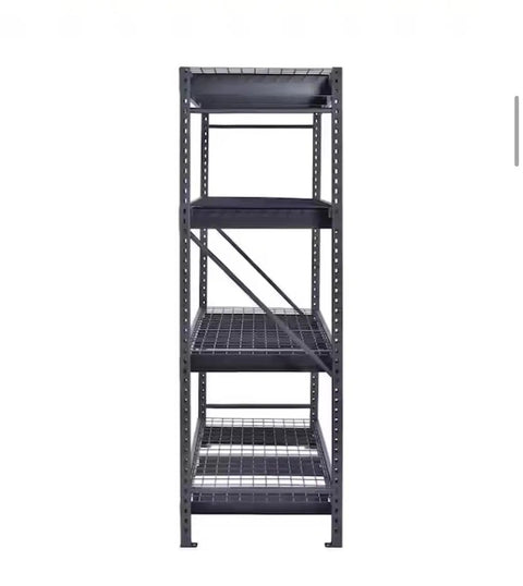 Industrial Steel Garage Shelving Unit Featuring Heavy Duty Metal Storage Rack With Adjustable Tier Layout For Badass Workshop Organization And Insanely Heavy Load Support