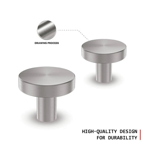 Brushed Nickel Cabinet Knobs Set 25 Pack Round Kitchen Drawer Knobs Silver Metal Handles For Cabinets Desks Drawers And Cupboards Durable Aluminum Alloy Easy Install Slick Upgrade For Home