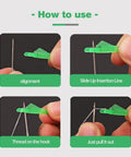Steps using Fish Mouth Sewing Machine Needle Threader Upgraded 2024 Automatic Threading Aid For Fast No Fuss Sewing Fish Type