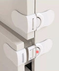 Heavy Duty Child Proof Refrigerator Locks 15 Pack Durable ABS Easy Install Kitchen Cabinet Safety Locks for Home Office or Hotel Keeps Kids Out and Appliances Safe installed on fridge