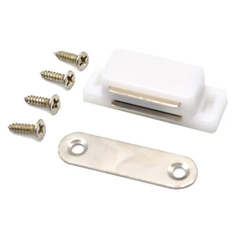 Cabinet Door Magnetic Latch Set 12 Pack White Cabinet Door Magnets Closure Catch with screws and metal plate