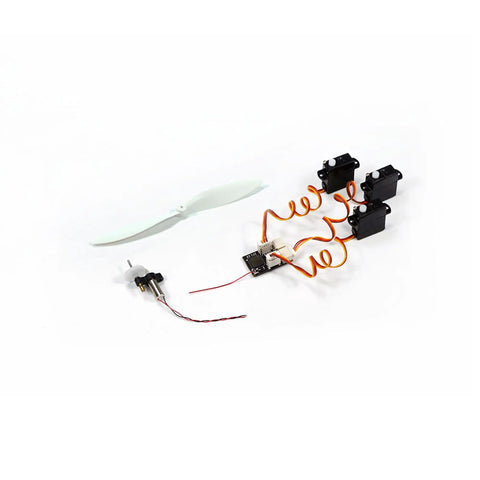 Slick Ultra Lightweight Micro Brushed Gearbox Power System Combo For Mini Rc Planes includes motor, propeller, and servos.