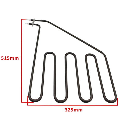 Heavy Duty High Temp Sauna Electric Heating Element 230V 2000W, 515mm length, 325mm width, ideal for sauna or workshop use.