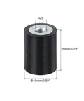 Eight Piece 15 By 20 Millimeter M5 Thread Rubber Mounts Vibration Isolators With Female Sockets For Quiet Shock Absorption And Stable Operation In Machines, Equipment, Audio, And DIY Projects, black rubber mount