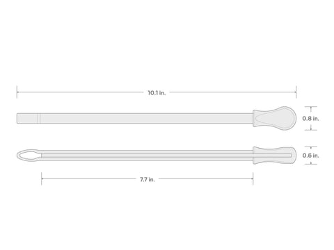 Diagram of Three Eighth Inch Drive Crowfoot Wrench Organizer Key In Red Portable Durable Polypropylene Case, 10 inch dimensions shown.