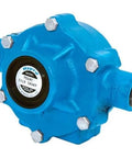 Eight-Roller Sprayer Pump With Cast Iron Housing Delivers 22.5 GPM At 300 PSI For Farm Sprayin' Fertilizer And Liquid Nutrients, blue pump with NPT ports