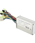 Check Out This Sine Wave E Bike Controller For 36V Or 48V Systems That Boasts 250W Power And Handles 17 Amps Like A Boss While Keeping Your Brushless Motor Silky Smooth With Less Vibration And Major Durability. silver aluminum sine wave e-bike controller with multicolor wire harness
