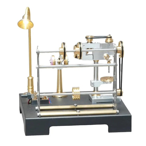 Hands On Mechanical Workshop Model Kit With CNC Machined 27 Piece Metal Transmission System Belts And Pulleys Steampunk Industrial Display For Steam Engines SE 01 02 03 Adults, metal desk model