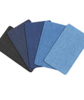 Badass Adhesive Jean Repair Patches 5 Piece Set Featuring Rad Designs showing assorted durable patches for denim repair.
