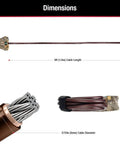 Diagram showing dimensions of Keyed Alike Python Trail Camera Locking Cables Six Foot Camouflage Adjustable Outdoor Security Lock Set.