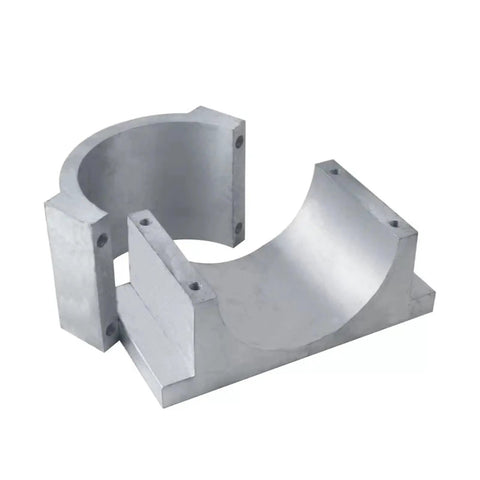 Heavy Duty CNC Spindle Motor Clamp Bracket Fixture With Secure Locking Design For Precision Machining And High Stability Reducing Vibration Noise On Any Shop Floor Build To Last Tough, steel structure with evenly spaced holes.
