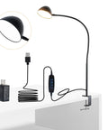 Gooseneck Clip Desk Lamp With Clamp, 10W 1100 Lumens, 31 Inch Flexible Arm, USB Powered, 3 Color Modes, 10 Brightness Levels shown